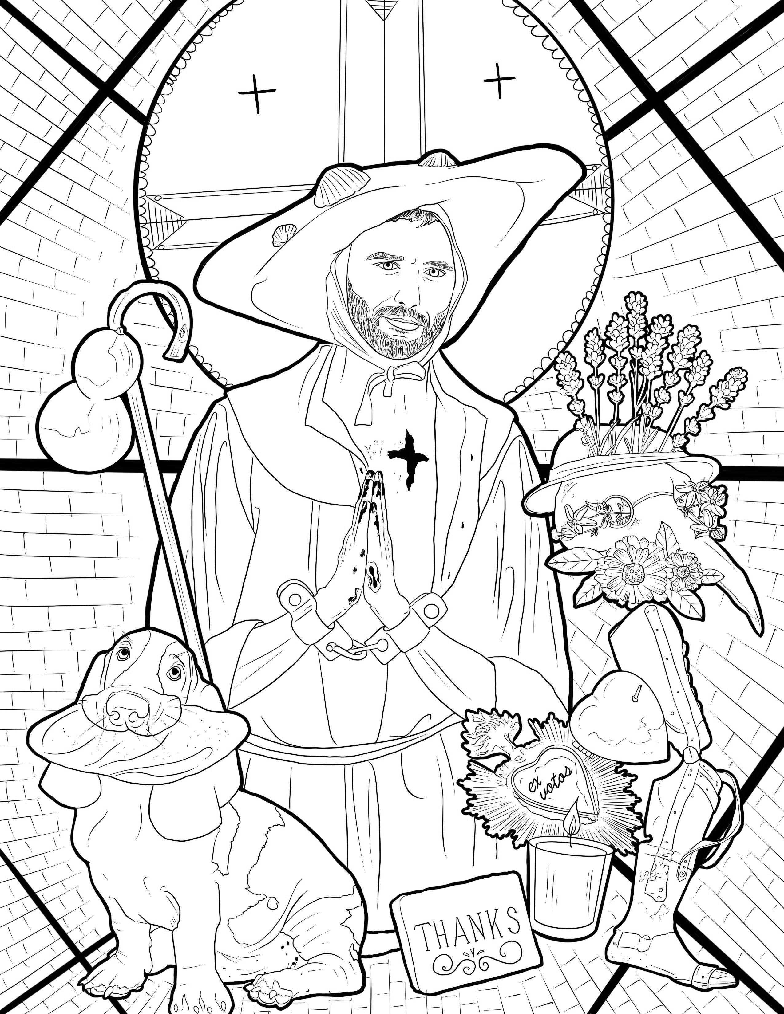 Digital coloring book pages â ministry of saints modern iconography