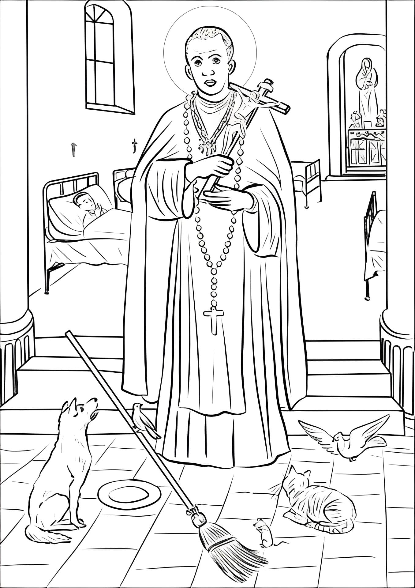 Martin de porres coloring page