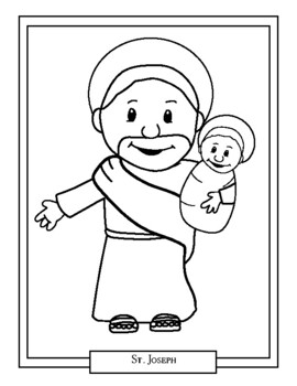 St joseph catholic saints coloring book page by ladybug learning store