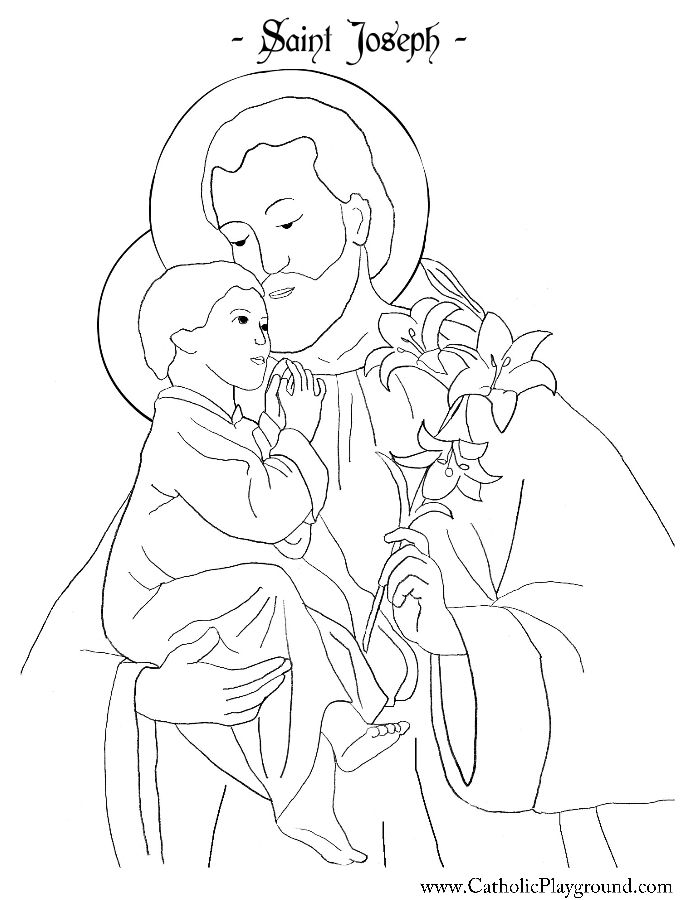 Saint joseph coloring page catholic playground saint coloring catholic coloring coloring pages