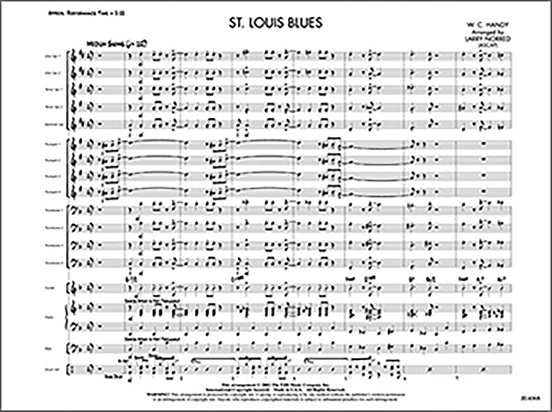 St louis blues jazz ensemble conductor score parts wc handy sheet music