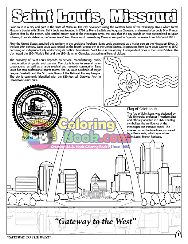 Saint louis imprintable coloring and activity book