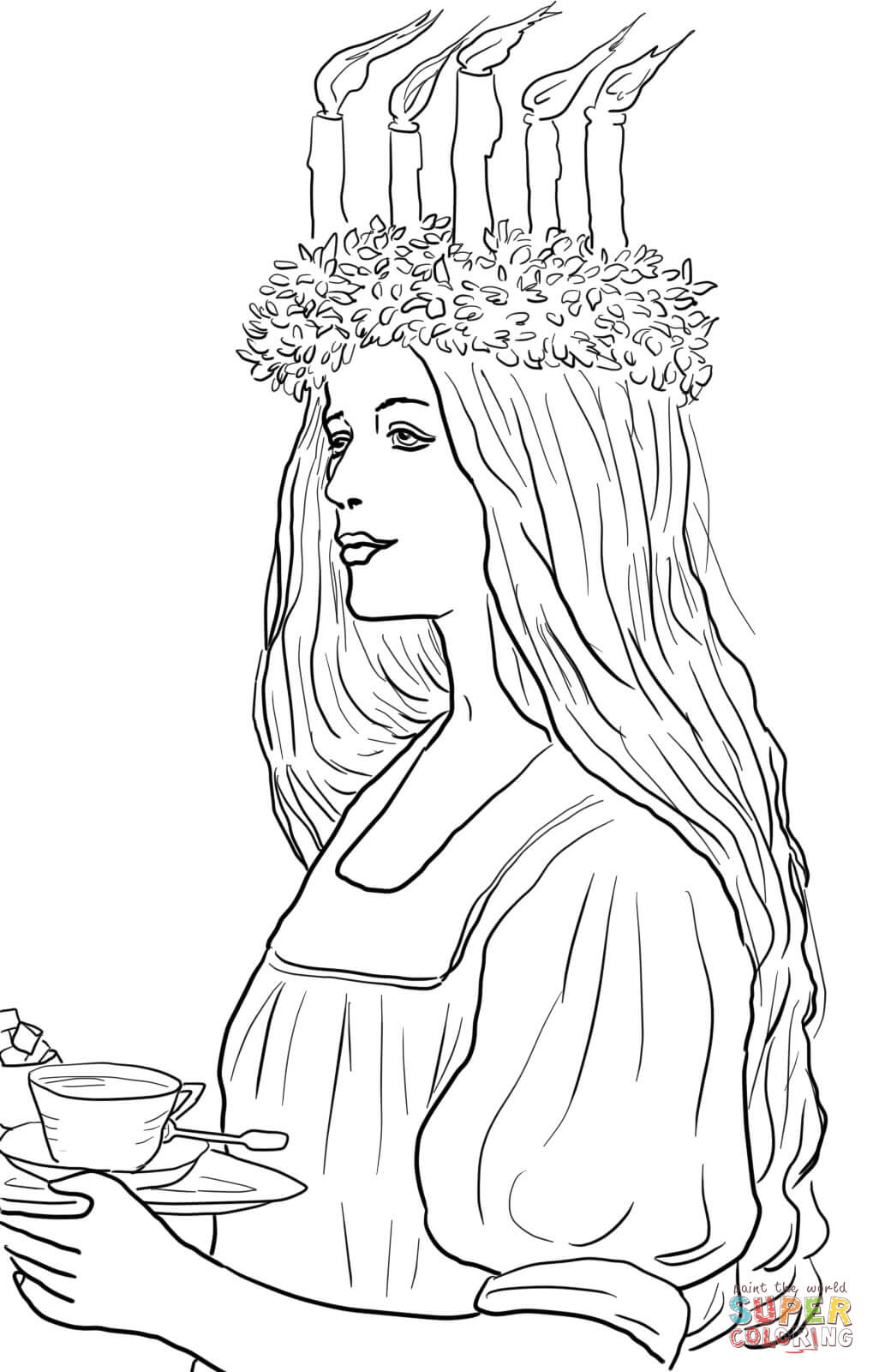 St lucia in sweden coloring page free printable coloring pages