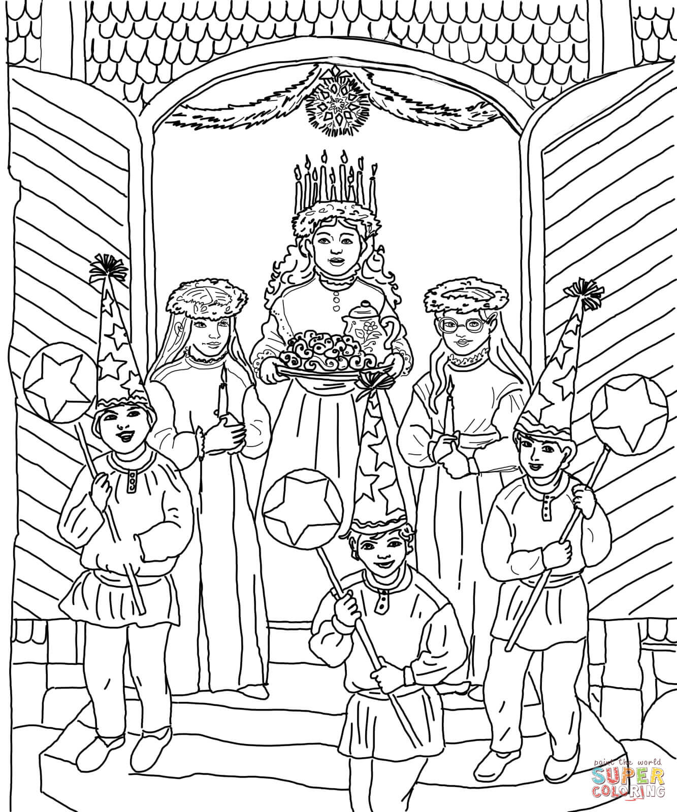 Saint lucia day celebration coloring page free printable coloring pages