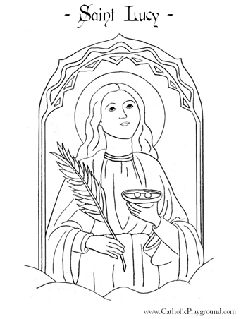 Saint lucy coloring page december th â catholic playground