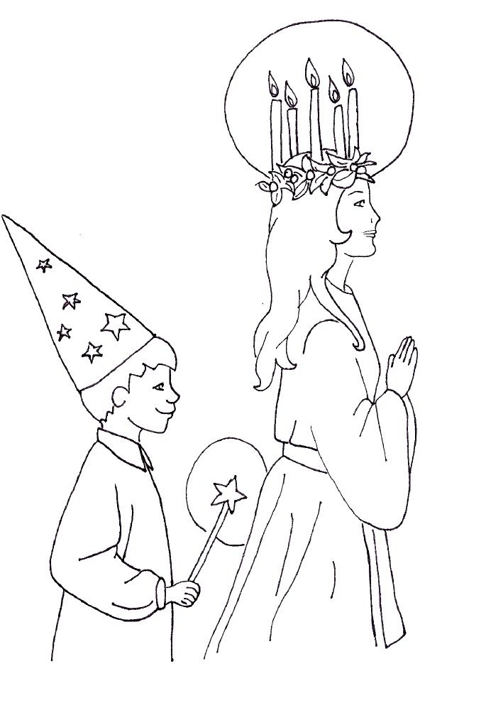 Santa lucia coloring page