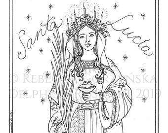 Catholic coloring page st lucy santa lucia