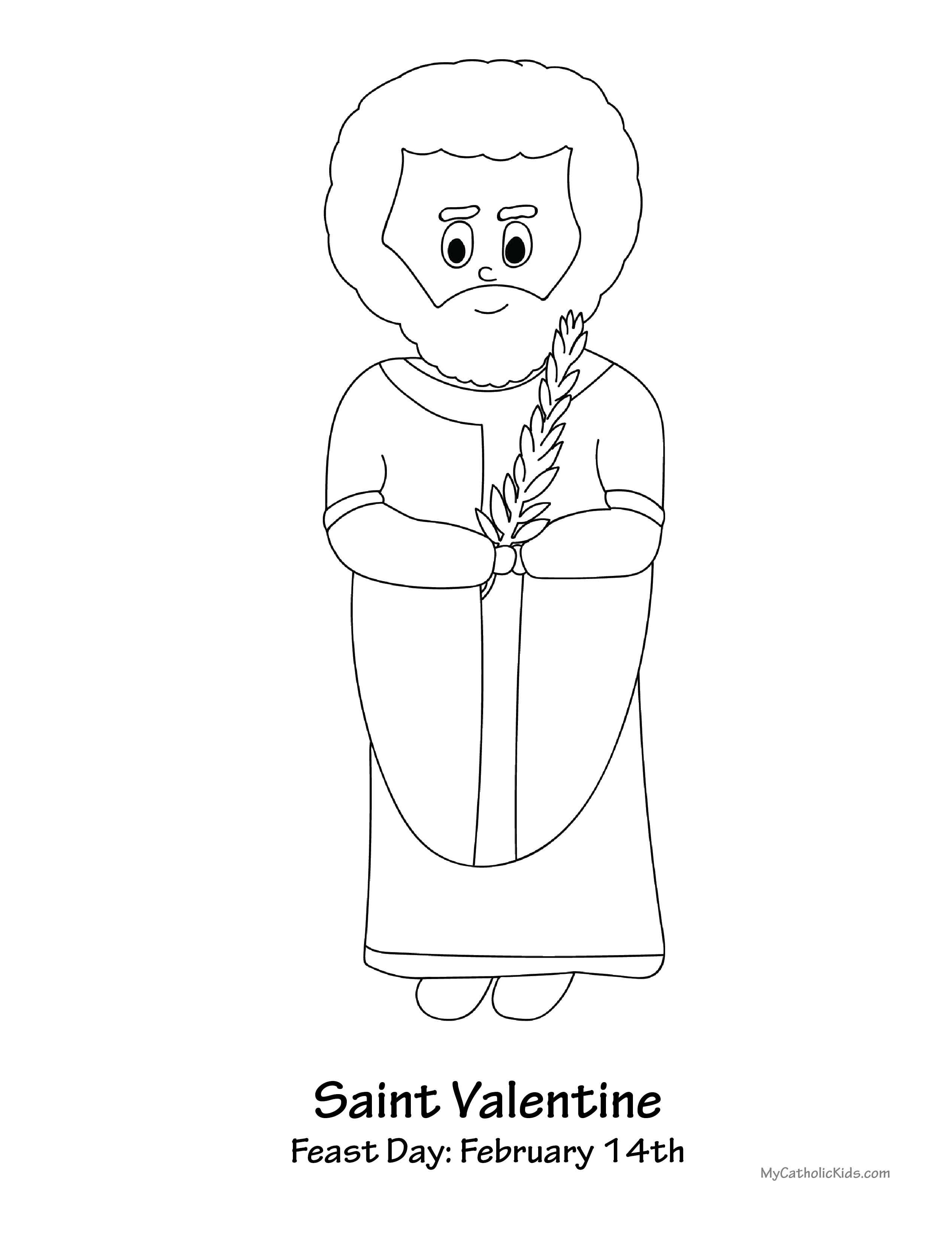 Saint valentine coloring sheet