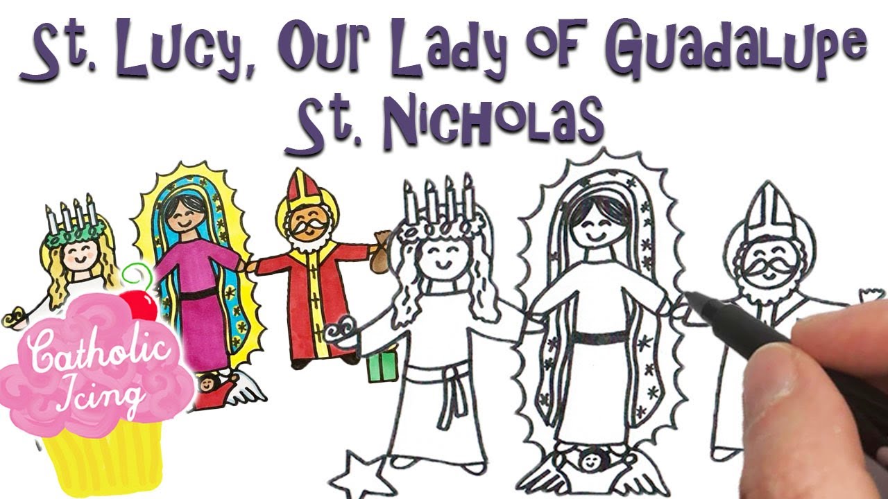 How to draw advent saints st lucy our lady of guadalupe st nicholas