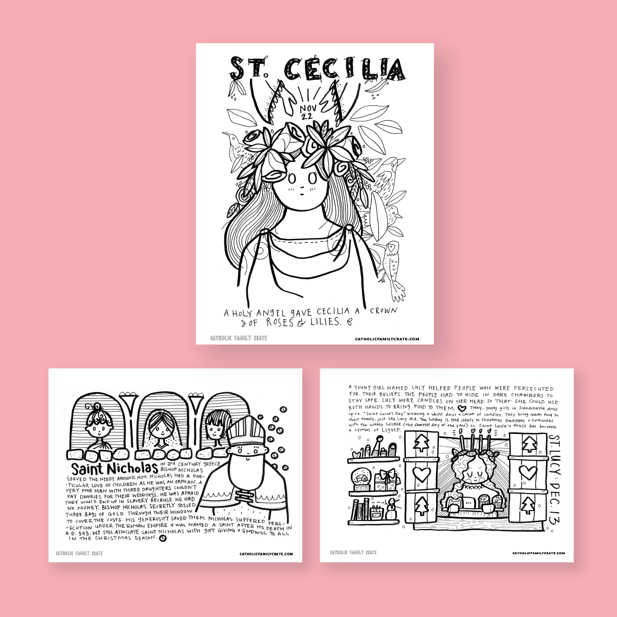 A year with the saints monthly coloring pages â catholic family crate