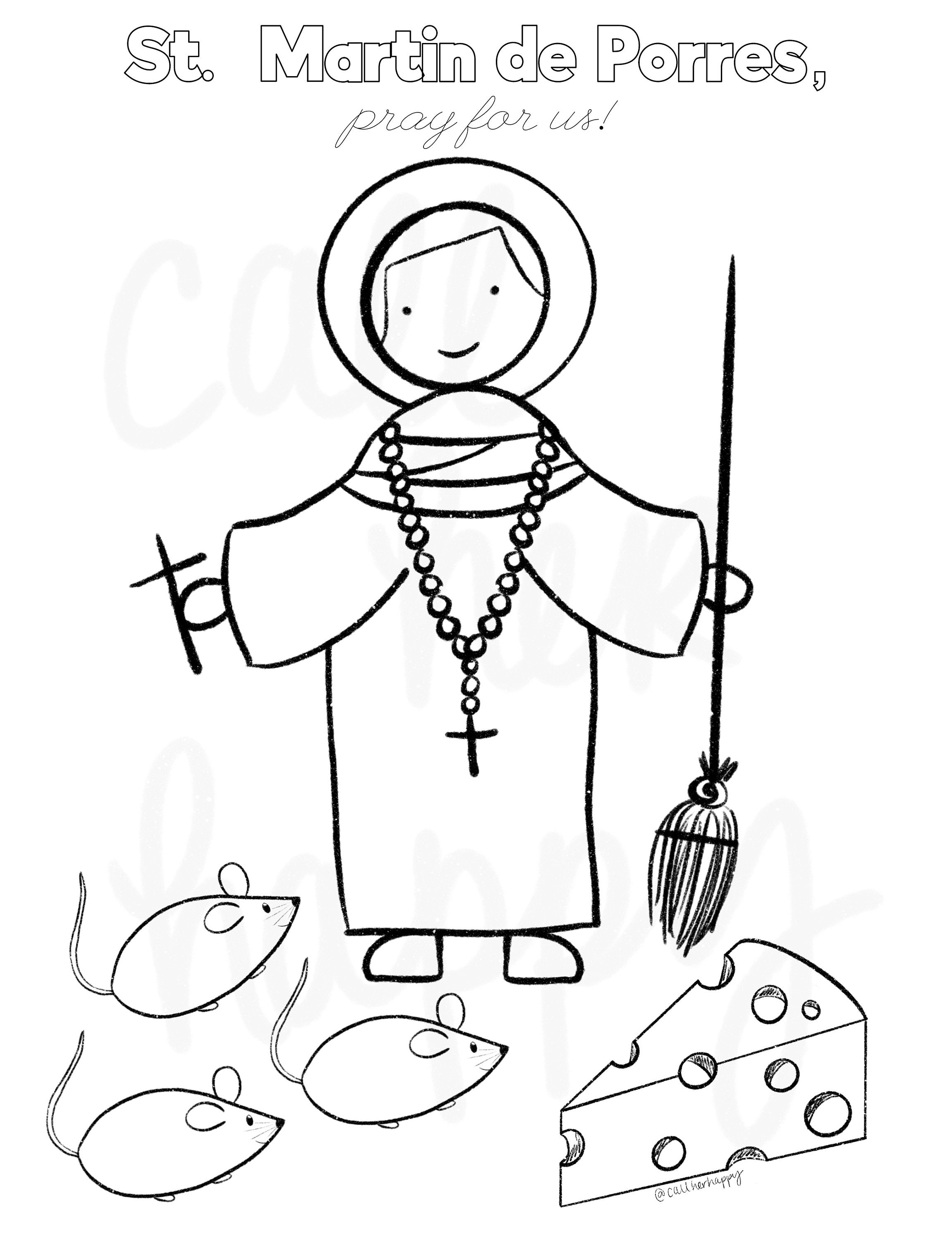 St martin de porres coloring page sheet liturgical year catholic resources for kids lazy liturgical feast day holiday prayer activity download now