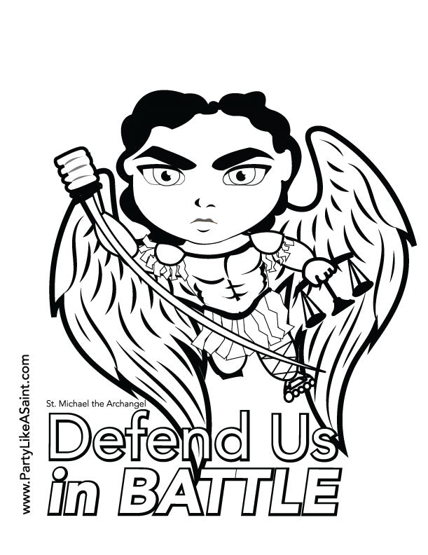 St michael the archangel coloring page â party like a saint