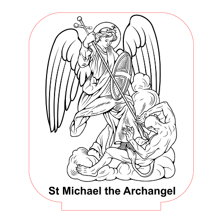 St michael the archangel d illusion lamp vector file