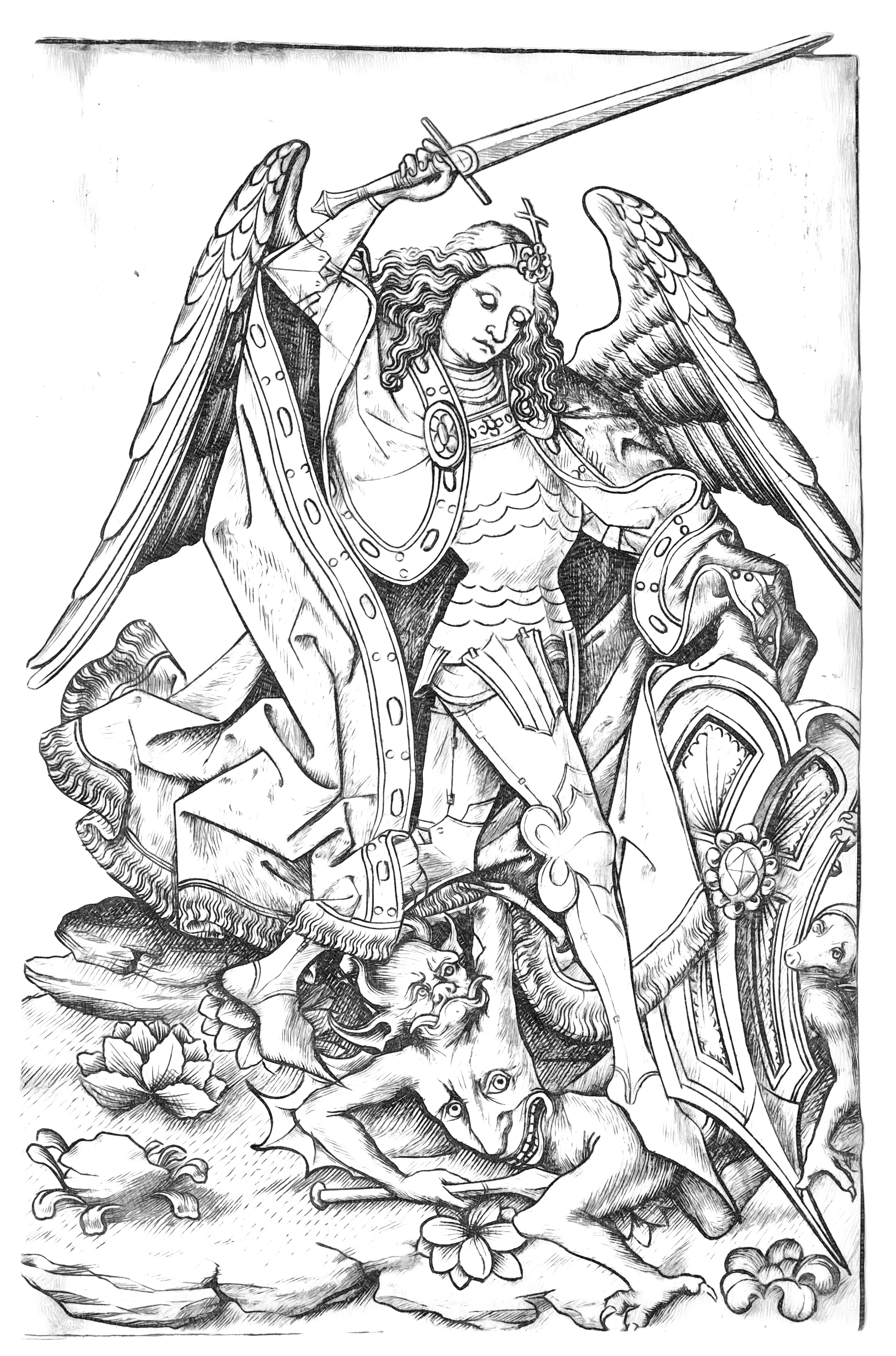 Saint michael â by master es