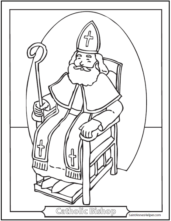 Saint nicholas coloring page catholic feast day december