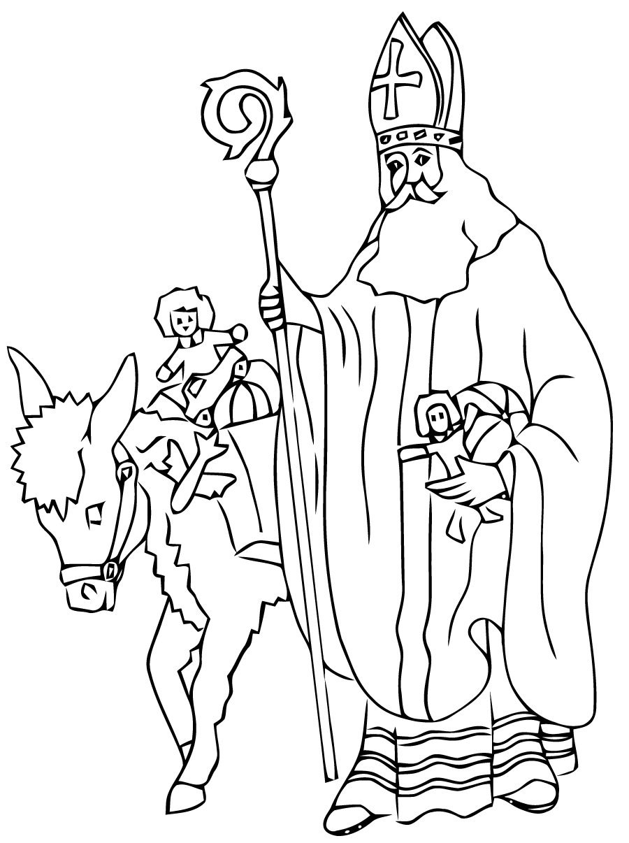 Coloring of saint nicholas to download for free