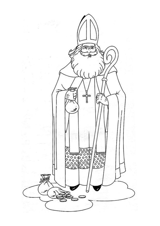 Coloring page saint nicholas