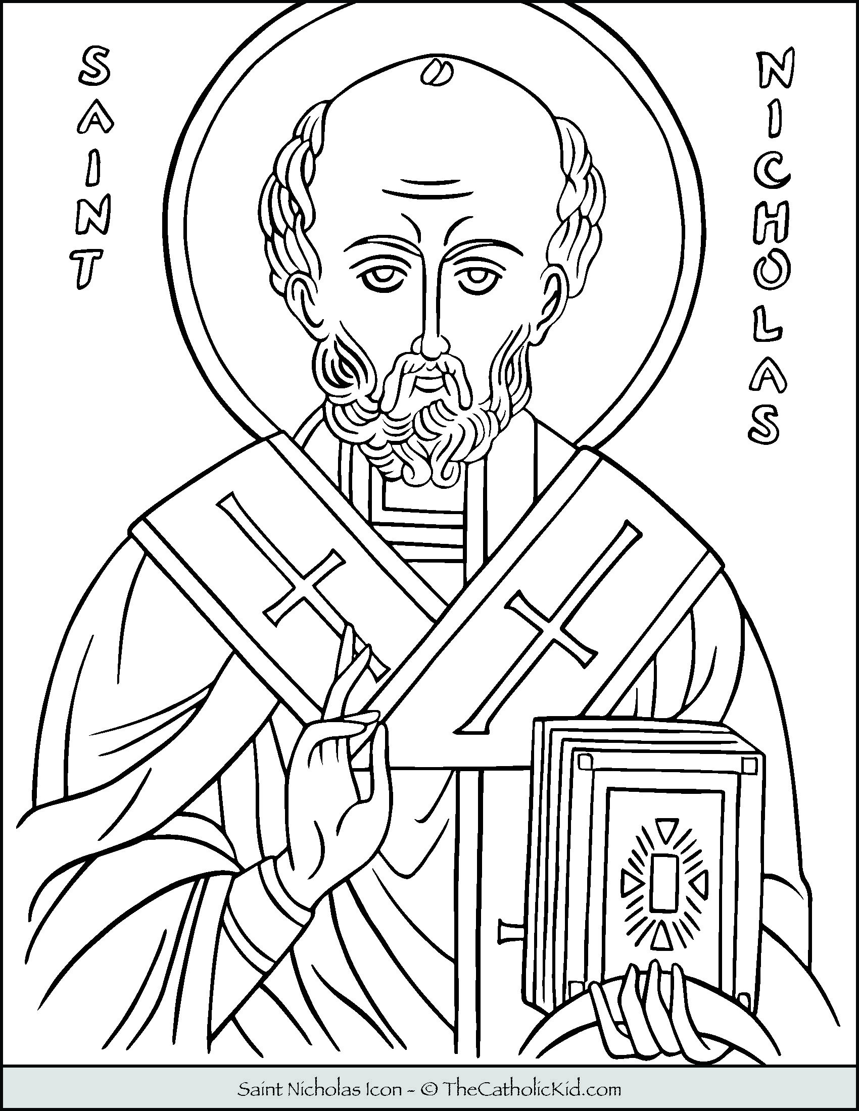 St nicholas coloring pages prayer sheet paper craft