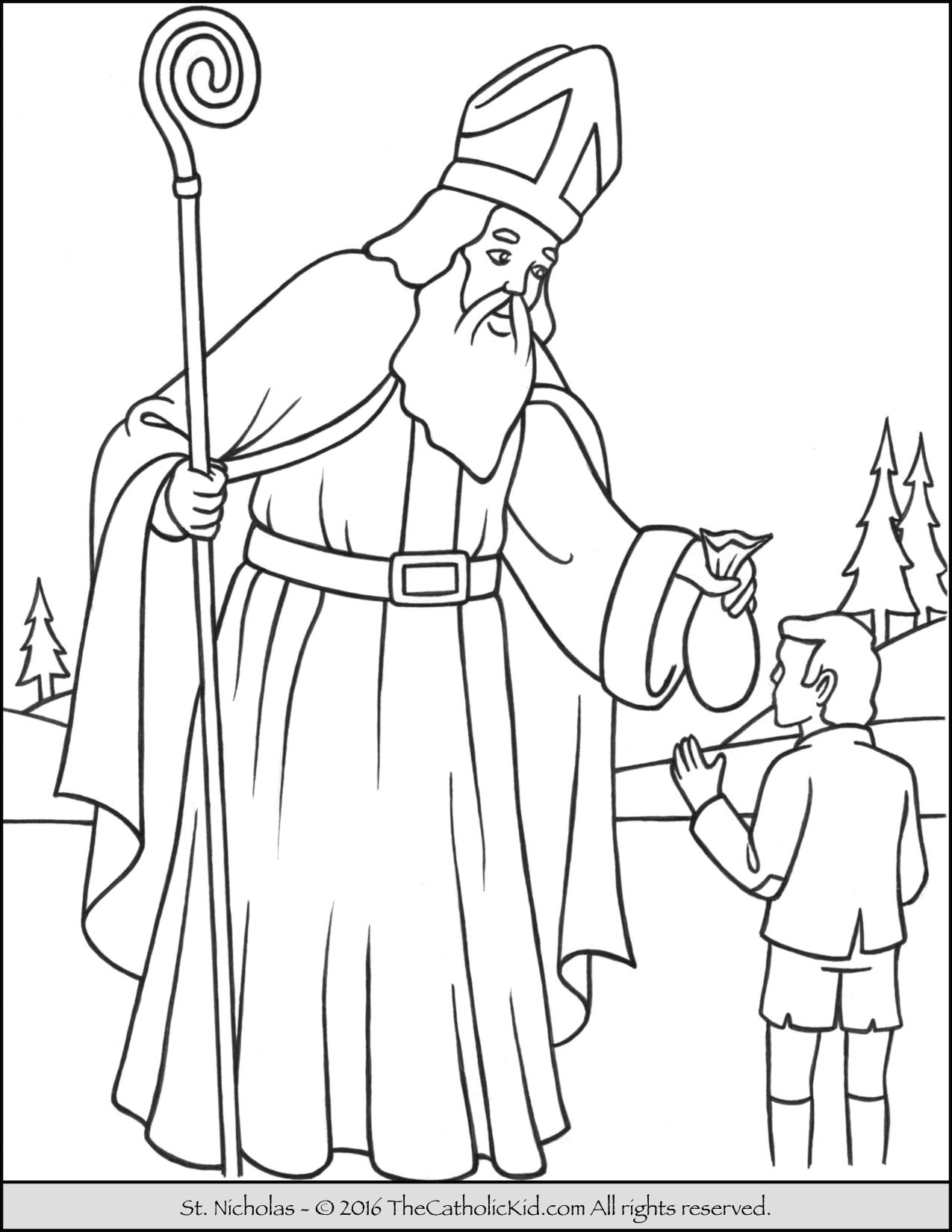 Saint nicholas coloring page