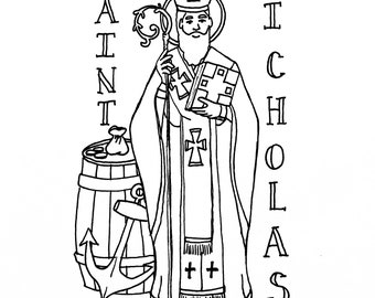 Saint nicholas coloring page