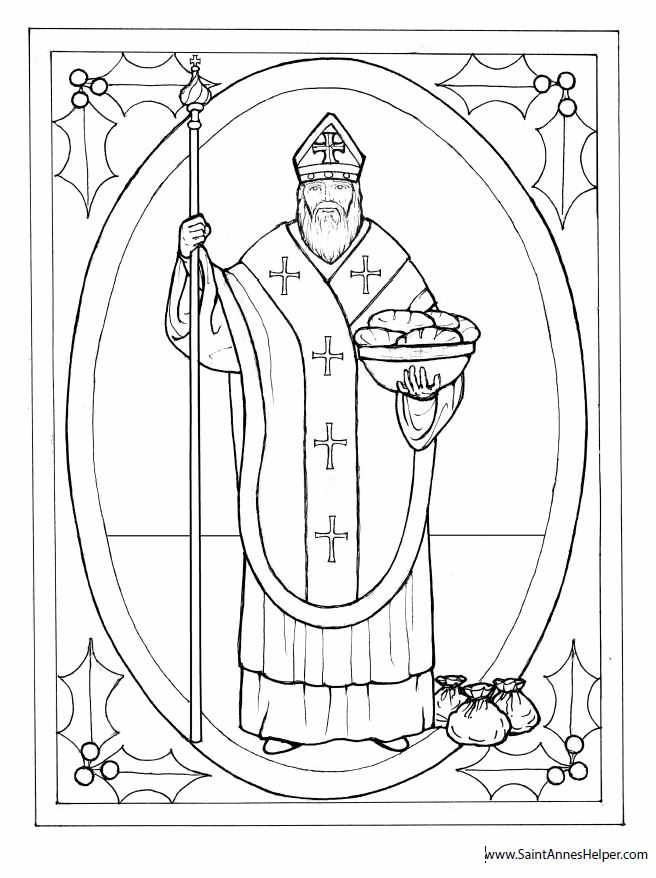 Saint nicholas coloring page catholic feast day december