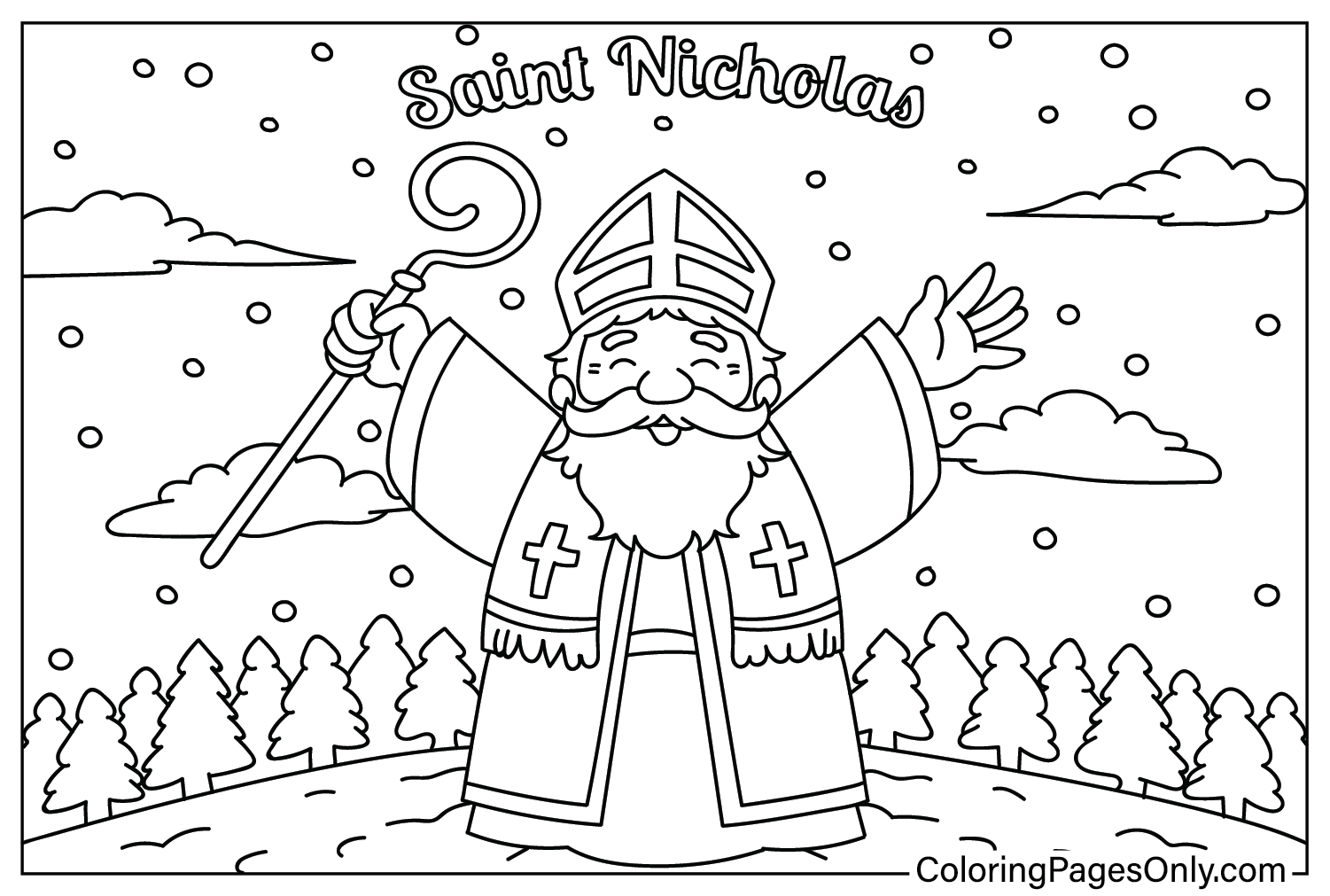 Coloring pages only on x ð celebrate the magic of saint nicholas day httpstcoosimzumiz saintnicholasday christmas xmas holidays gifts coloringpagesonly coloringpages coloringbook art fanart sketch drawing draw coloring usa