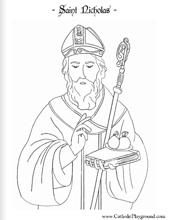 Saint nicholas coloring page december th â catholic playground