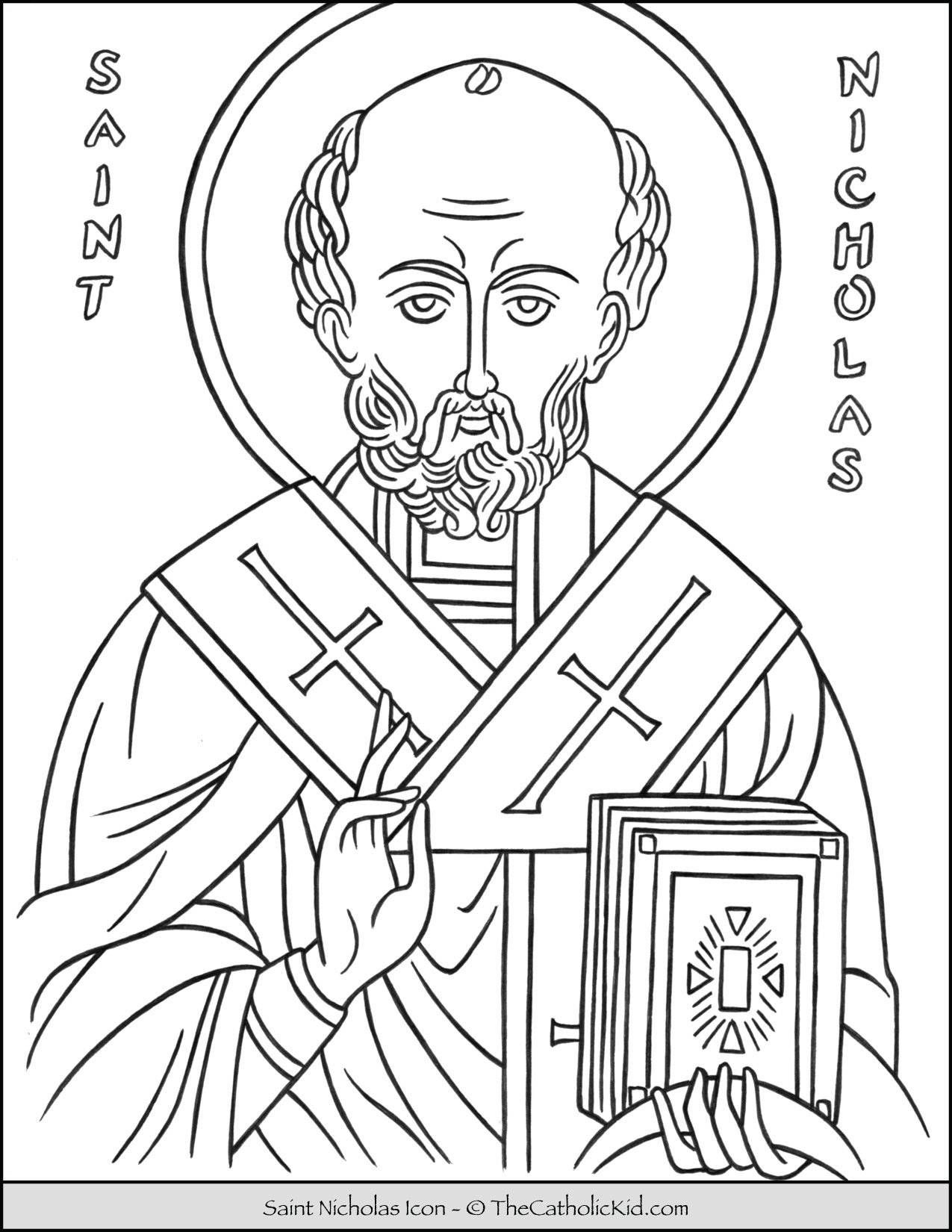 Saint nicholas icon coloring page