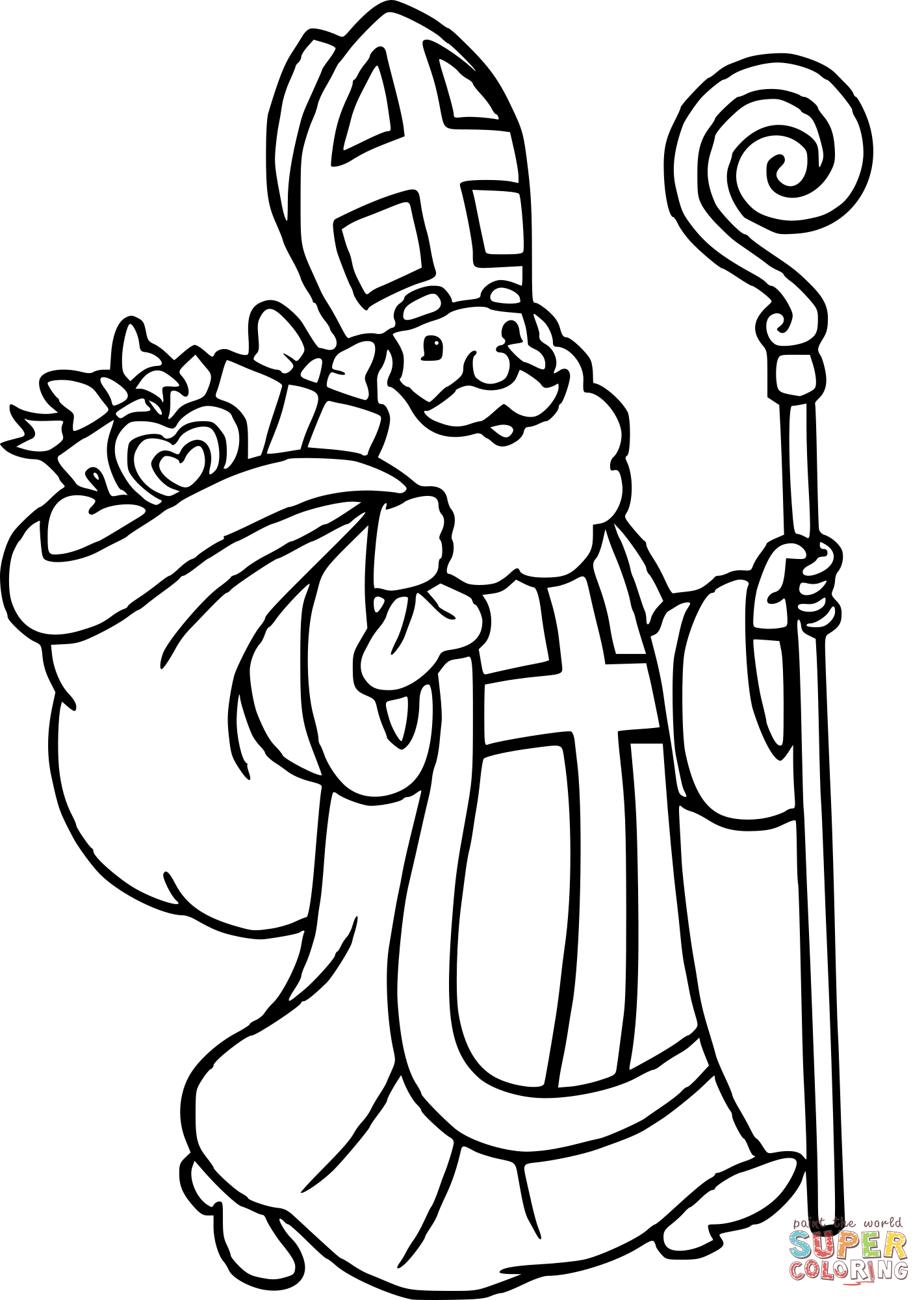 Saint nicholas coloring page free printable coloring pages