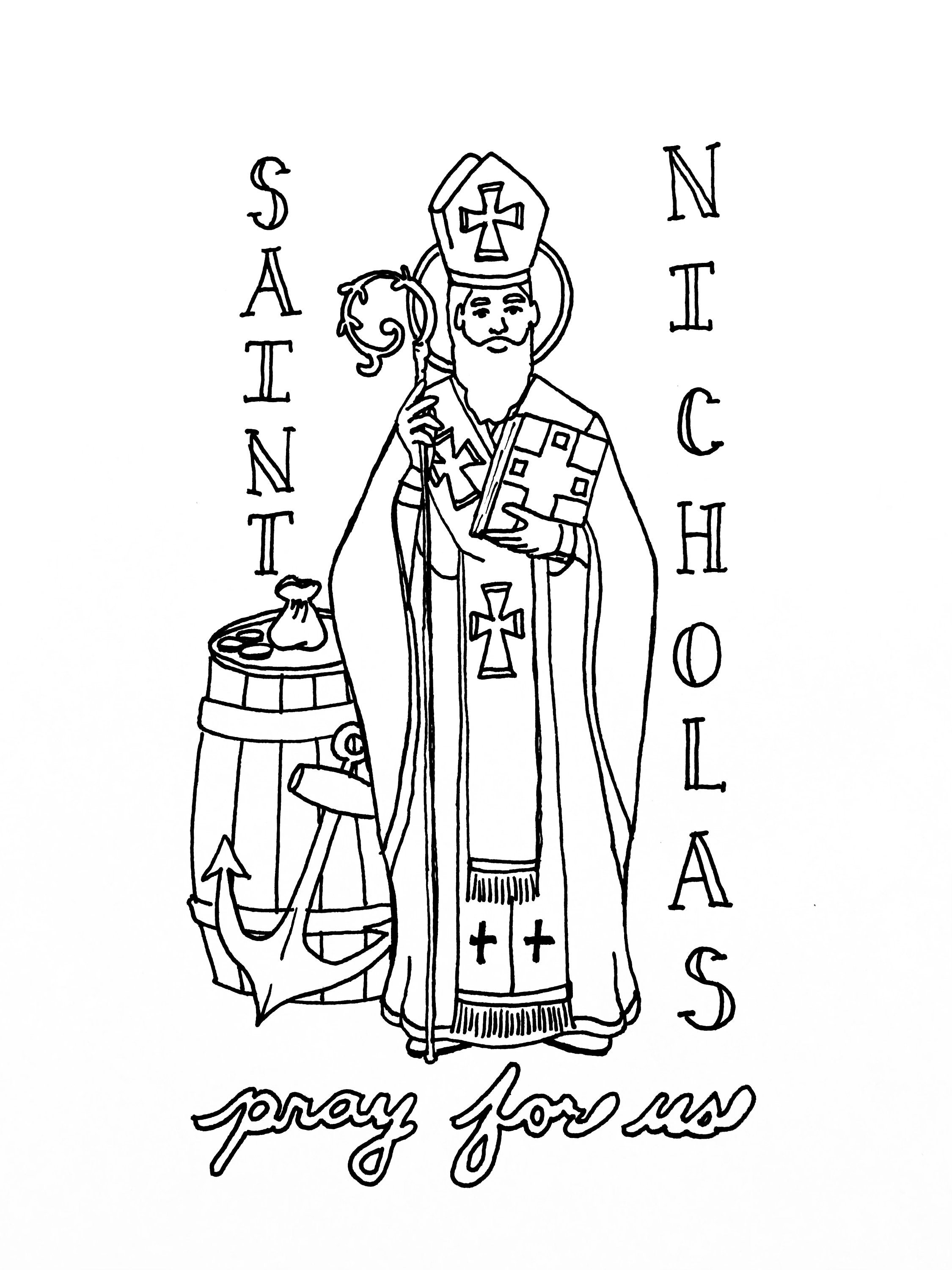 Saint nicholas coloring page