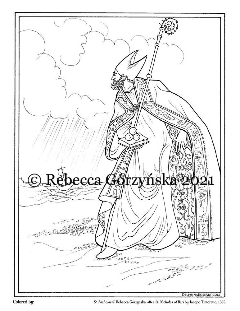 St nicholas coloring page pdf