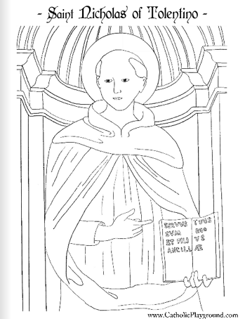 Saint nicholas of tolentino coloring page september th â catholic playground