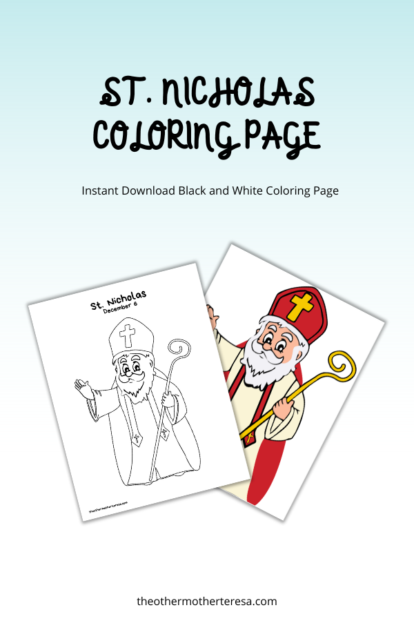 St nicholas coloring page â the other mother teresa