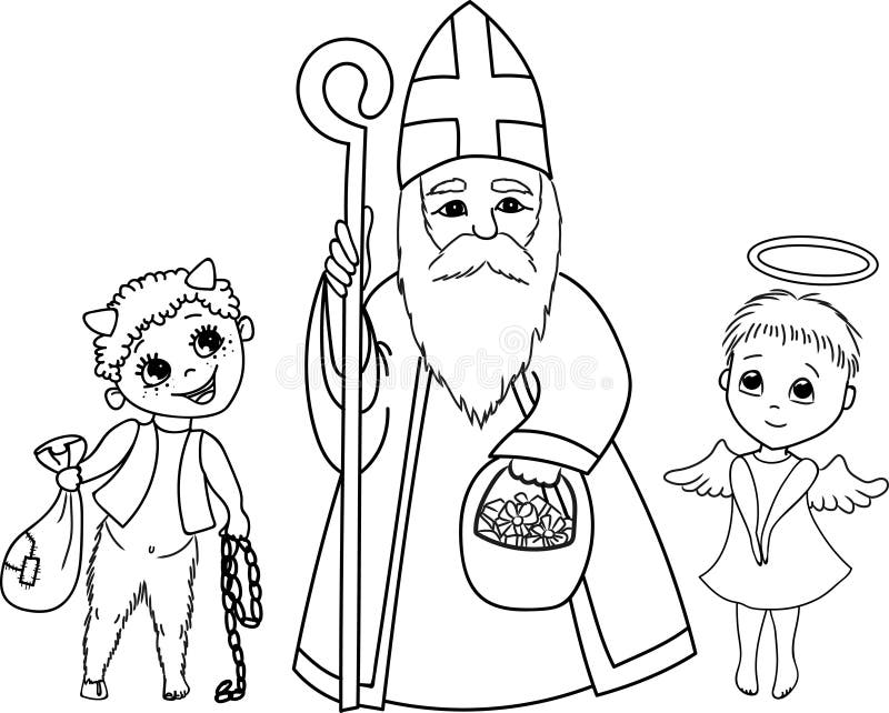 Saint nicholas coloring stock illustrations â saint nicholas coloring stock illustrations vectors clipart