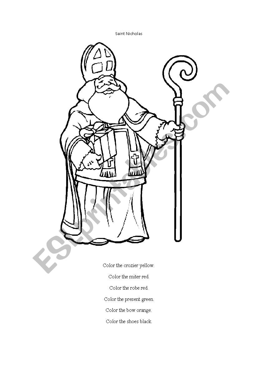 Colouring page saint nicholas