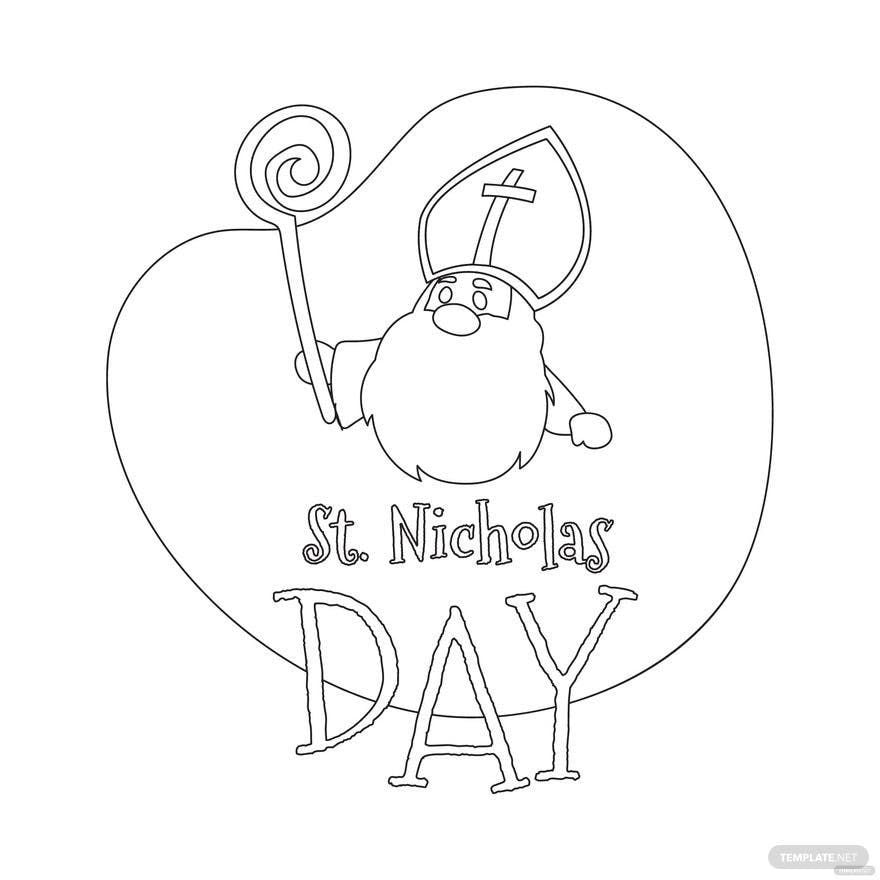 Free saint nicholas day drawing vector