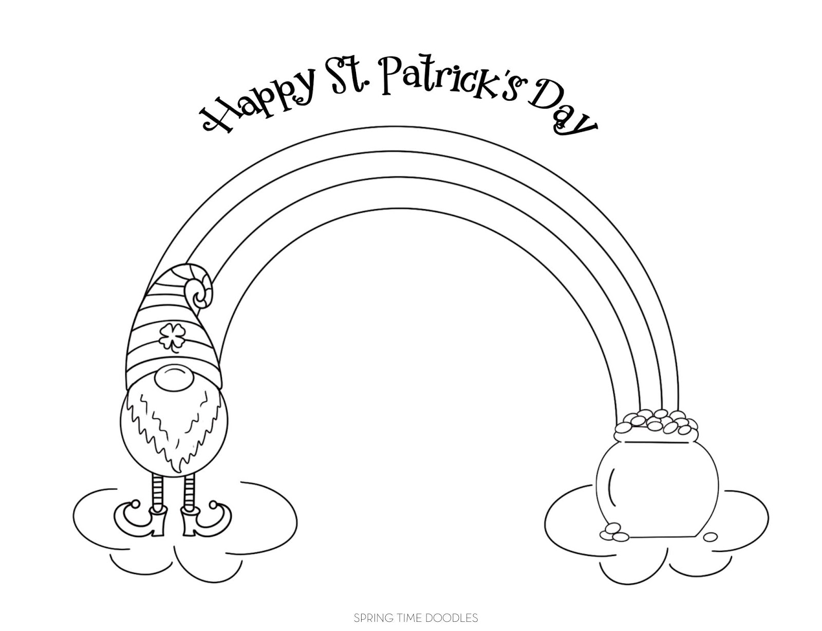 St patricks day free coloring pages spring time doodles