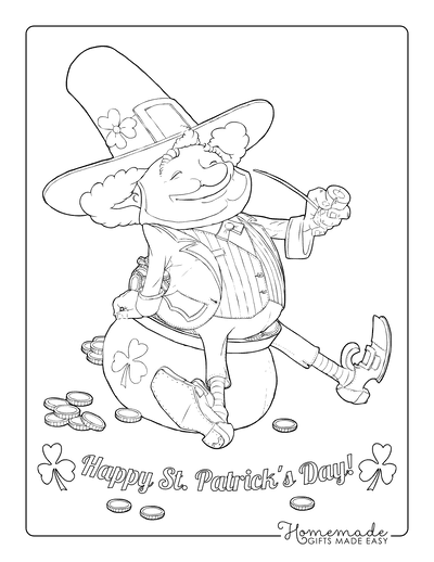 Free st patricks day coloring pages for kids adults