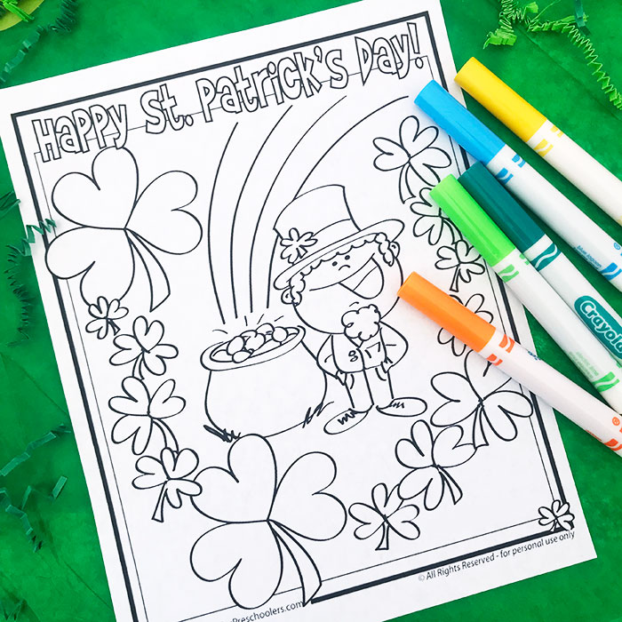 St patricks day leprechaun coloring page