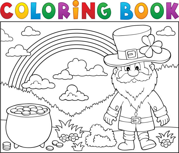 Coloring book st patricks day theme stock illustration