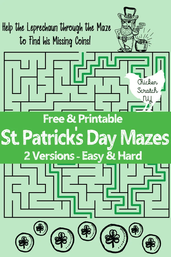 St patricks day printable mazes