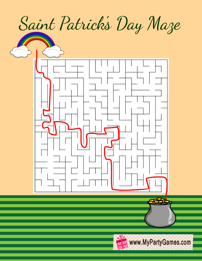 Free printable st patricks day mazes