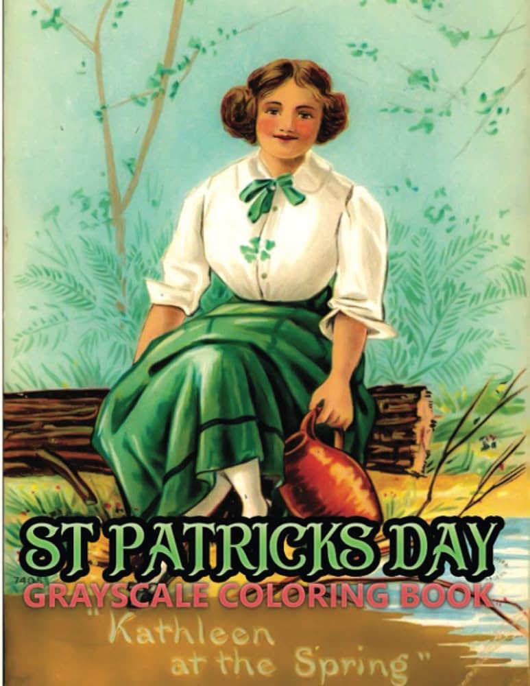 St patricks day graysle coloring book featuring vinage stpatricks day greetings designs to draw coloring book for relaxation press jane books