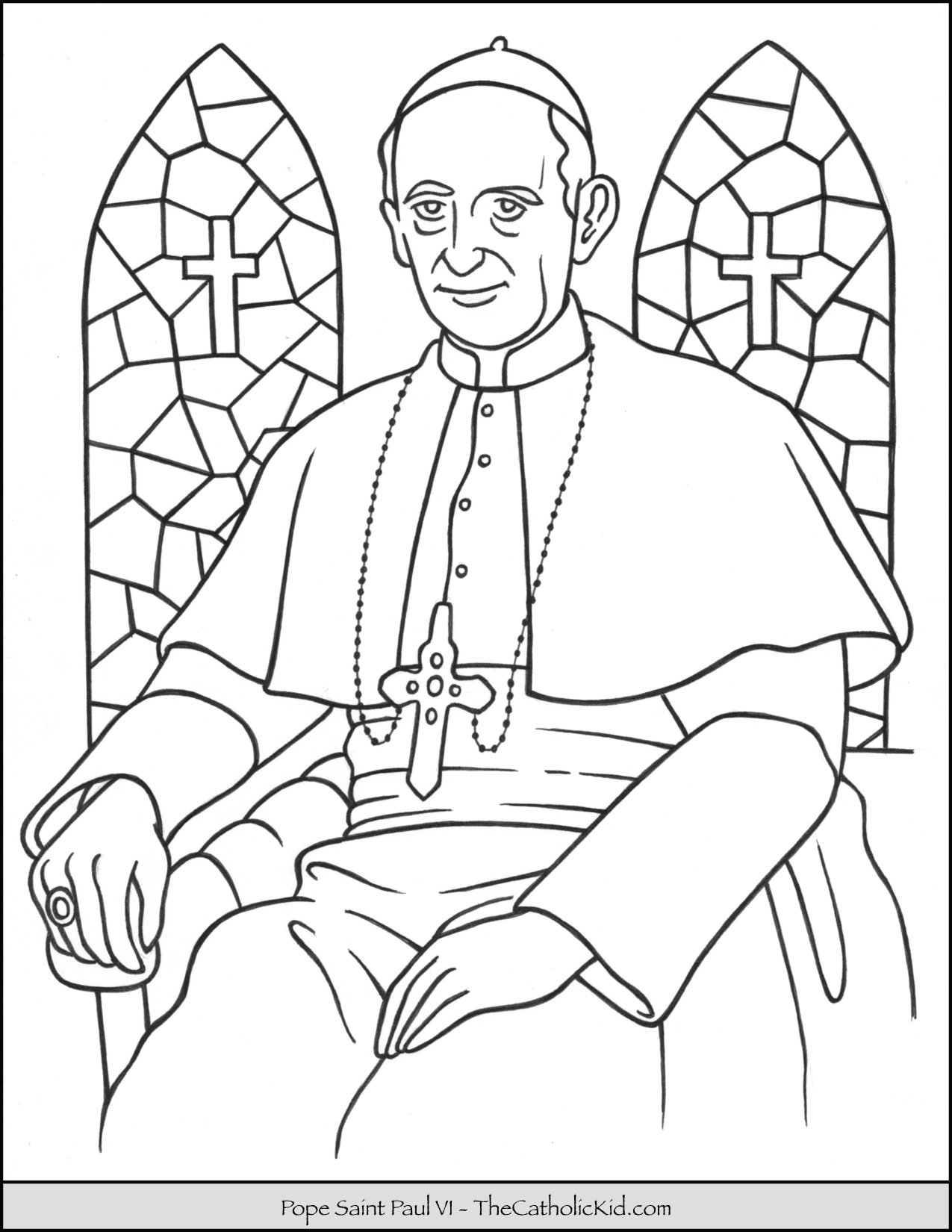 Pope saint paul vi coloring page