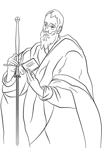 St paul by el greco coloring page free printable coloring pages