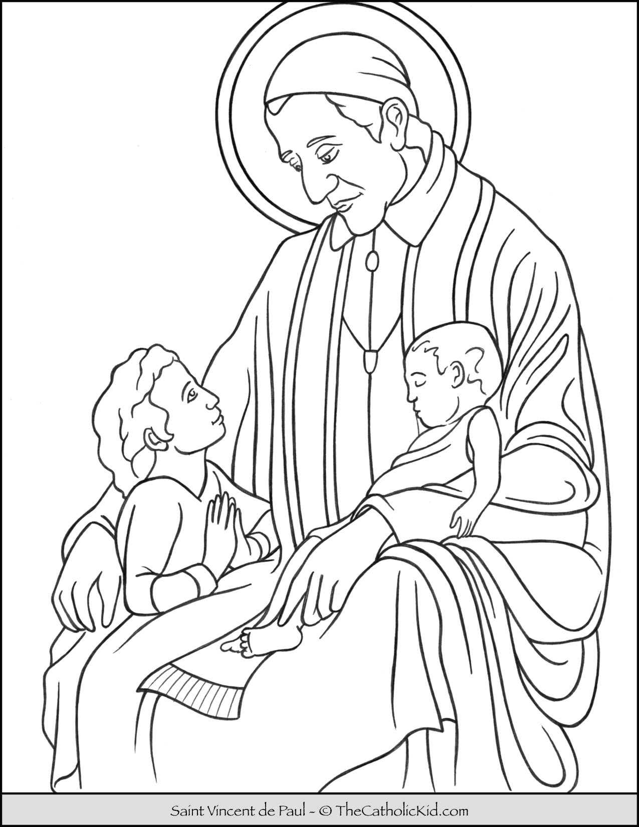 Saint vincent de paul coloring page