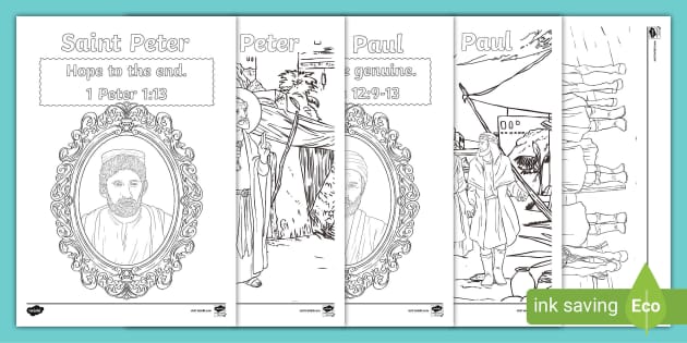 Ks saints peter and paul colouring sheets teacher made