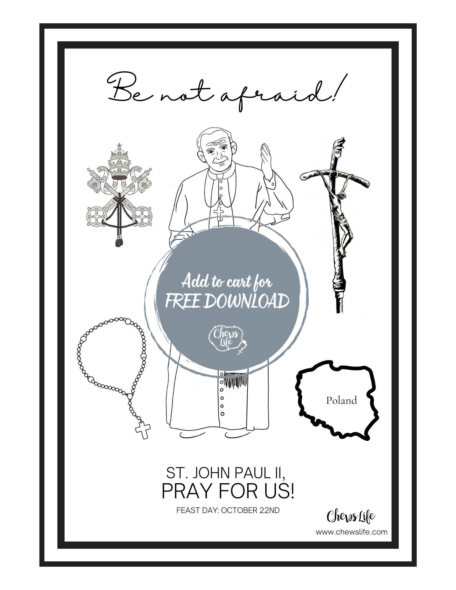 St john paul ii coloring page