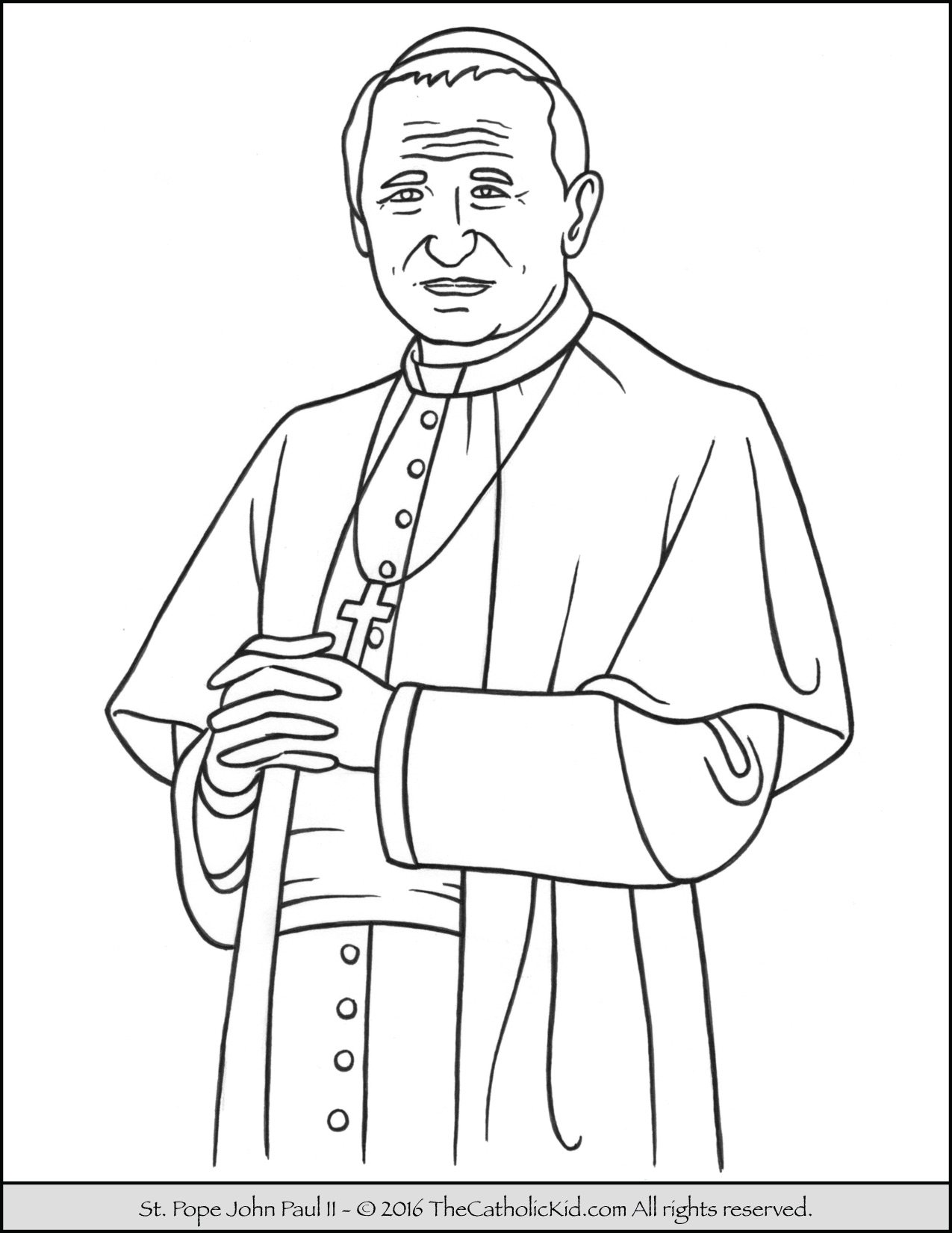 Saint pope john paul ii coloring page