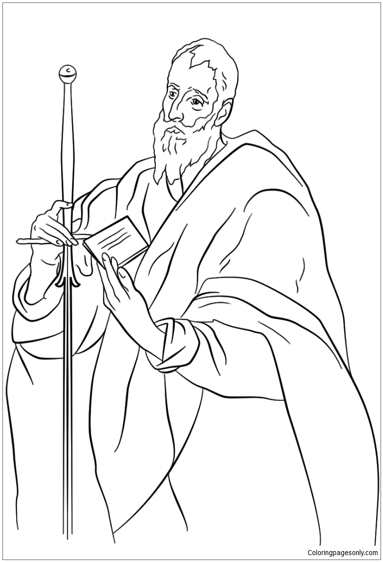 St paul by el greco coloring page